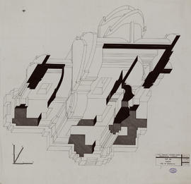 Vat Ek - 1e enc., mandapa: mode de construction (Axonométrie).