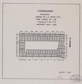 Thommanon - mandapa, assise voûte n°5 (Plan).