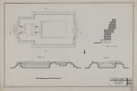 Prah Einkosei - Bibliothèque NE: état primitif (Coupe, Plan).