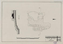 Prasat Bay Kaek Est - soubassement O (Coupe, Plan).