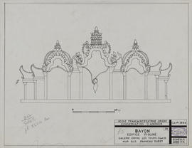 Bayon - 1e enc., gal. ext. S, partie E, entre les tours 24 et 25, mur S, panneau O: éd. figuré (É...