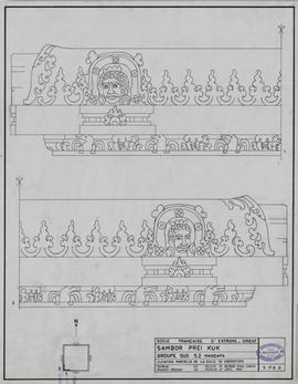 Sambor Prei Kuk - groupe S, mandapa: dalle de couverture (Élévation).