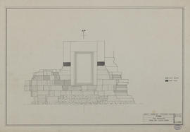 Pimay - 1e enc., tour centrale, avant-corps O:coupe NS, vue vers E, dépose (Coupe).