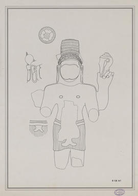 Indéterminé - statue masculine (Élévation).