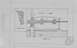 Angkor Vat - 4e enc., G IV/O et douves: écoulement (Plan).