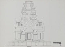 Vat Athvear - 1e enc., tour centrale et mandapa: face O restituée (Élévation).