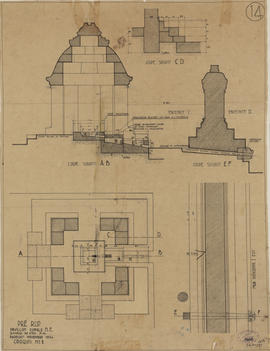 Pre Rup - pavillon d'angle NE (Coupe, Plan).