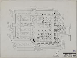 Banteay Kdei - 3e enc., salle des danseuses (Axonométrie, Coupe).