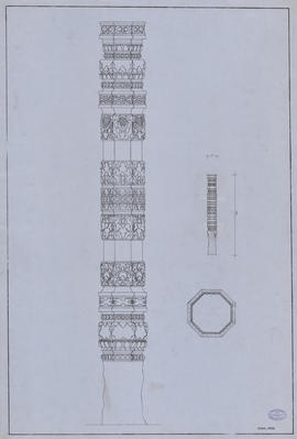 Indéterminé - colonnette (Élévation, Plan).