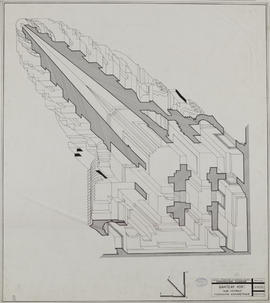 Banteay Kdei - tour centrale (Axonométrie, Coupe).