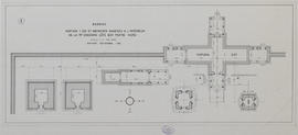 Mebon Occidental - plate forme centrale (Coupe, Plan).