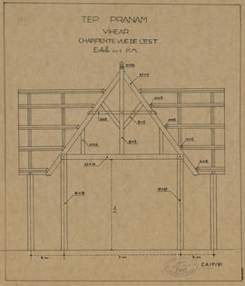 Tep Pranam, (Vihear) - charpente: face E (Élévation).