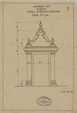 Angkor Vat - pagode: portique entrée (Détails Élévation).