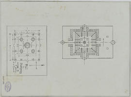 Phnom Bakheng - 1e enc., plan d'ensemble et plan au niveau du 5e gradin (Plan).