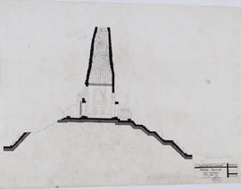 Preah Palilay - tour centrale: coupe NS (Coupe).