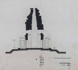 Bayon - 1e enc., ter. sup., avant-corps 12: coupe NS (Coupe).