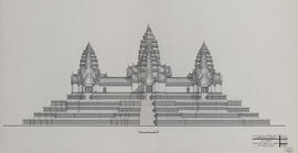 Bayon - 1e enc.: face E restituée et ombrée (Élévation).