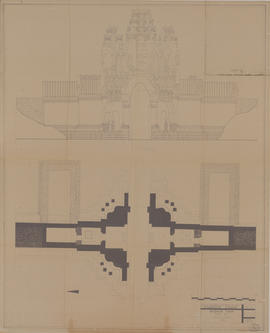 Angkor Thom - Porte E, face O (Plan).