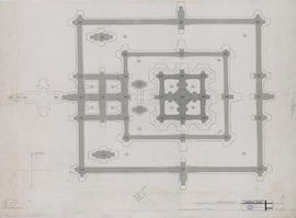 Angkor Vat - plan de nivellement du temple (Plan).