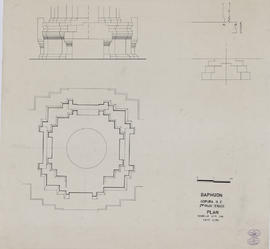 Baphuon - 3e enc., G III/E, 2e faux-étage (Élévation, Plan).