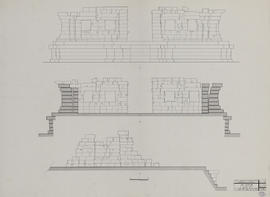 Vat Athvear - 2e enc., G II/O: face O et coupe NS vue vers O et coupe EO vue vers S (Coupe, Éléva...