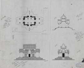 Angkor Vat - 2e enc., biblio. SO (Coupe, Élévation, Plan).