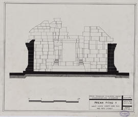 Preah Pithu Y - avant-corps: coupe NS (Coupe).