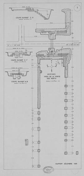 Porte des Morts - fouilles VG (Coupe, Plan).