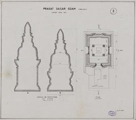 Sasar Sdam - stûpa (Élévation, Plan).