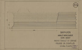 Baphuon - 3e enc., angle NO, côté O: partie éboulée et déposée (Élévation).