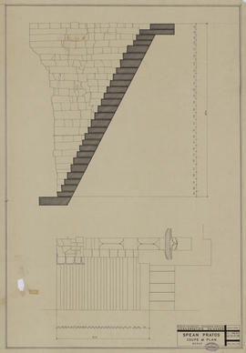 Spean Praptos - coupe et plan, berge (Coupe, Plan).