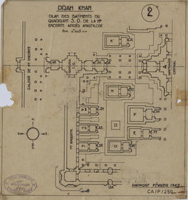 Prah Khan - 1e enc., quadrant SO: état après anastylôse (Plan).