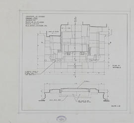 Pr. Prei - avant-corps E., 1e assise (Coupe, Plan).