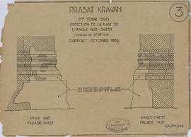 Pr. Kravanh - tour II/S, angle SO: réfection (Élévation).