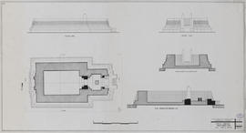 Prah Einkosei - Bibliothèque NE (Coupe, Élévation, Plan).