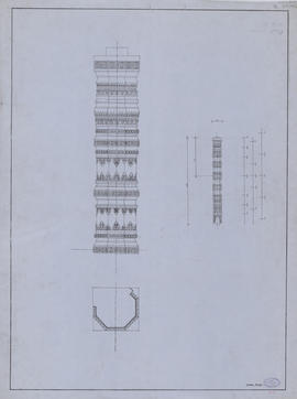 Pr. Sralao - colonnette (Élévation, Plan).