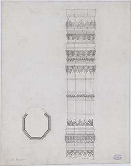 Indéterminé - colonnette (Élévation, Plan).