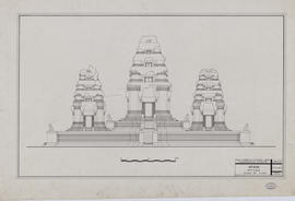 Mebon Oriental - 1e enc., ter. sup., tour centrale A1 et tours A2 et A5: face E (Élévation).