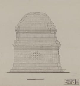 Phnom Krom - annexe en briques S: face N (Élévation).