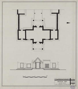 Banteay Srei - 4e enc., G IV/E: face E (Élévation, Plan).