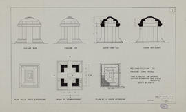 Pr. Ong Mong - édicule en latérite (Coupe, Élévation, Plan).