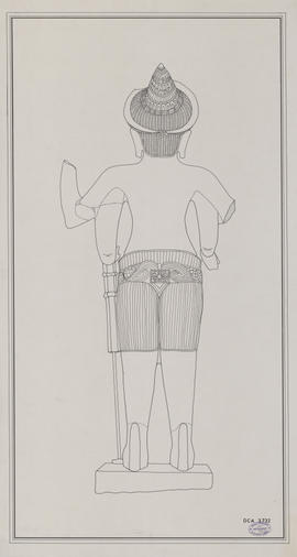 Pr. Phnom Pu - Vishnu debout, vue de dos (Élévation).