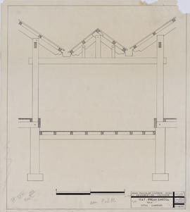 Prah Einkosei - Vat Prah Einkosei, sala: charpente détail (Coupe).