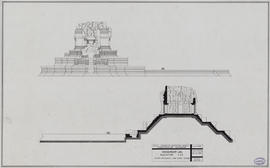 Monument 486 - face S et coupe EO, vue vers S (Coupe, Élévation).