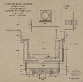 Terrasse des Eléphants - extrémité N: plans des états (Plan).