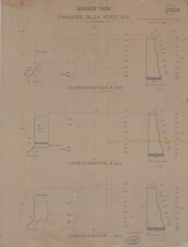 Angkor Thom - Chaussée de la porte S (Coupe).