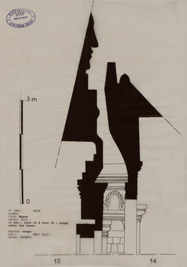 Bayon - 1e enc., tour 14 et tour 15: coupe entre les tours (Coupe).