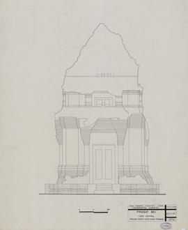 Prasat Bei - tour centrale: face O avant travaux (Élévation).
