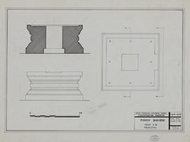 Phnom Bakheng - tour G43: piédestal (Coupe, Élévation, Plan).