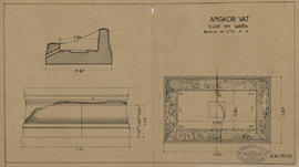 Angkor Vat - cuve en grès (Coupe, Élévation, Plan).